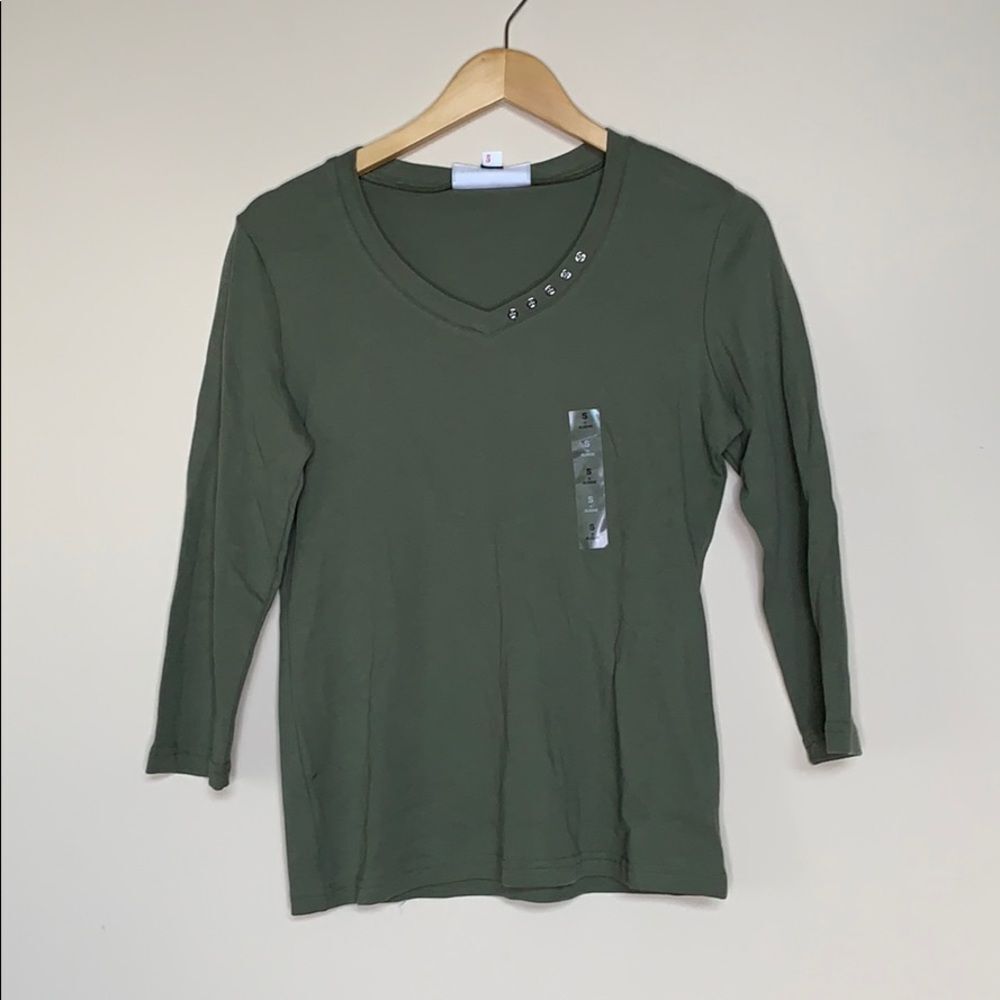 ❤️Karen Scott Olive Green Top ❤️